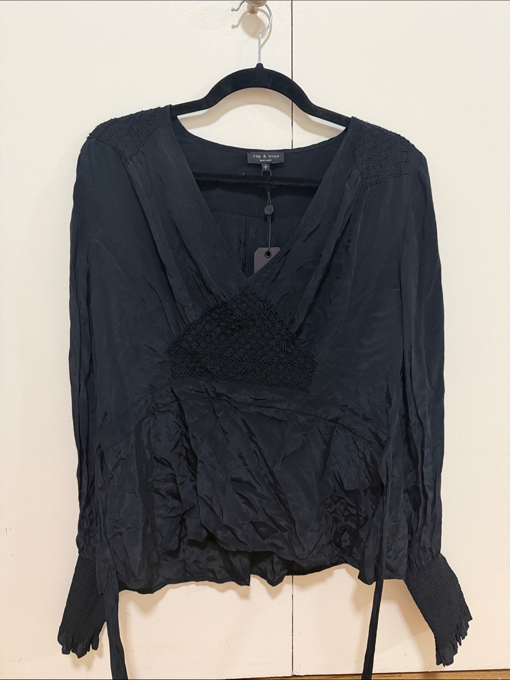 NWT rag & bone Lorelei Smocked Top